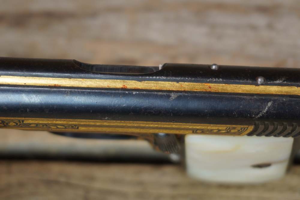 Spanish "Destroyer" 25 auto Damascened GOLD INLAY pearl grips must see C&R-img-25