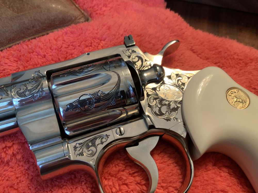 Colt Python .357 1974 Ivory Ben Shostle Engraved Ron Gaston Knife Letter-img-32