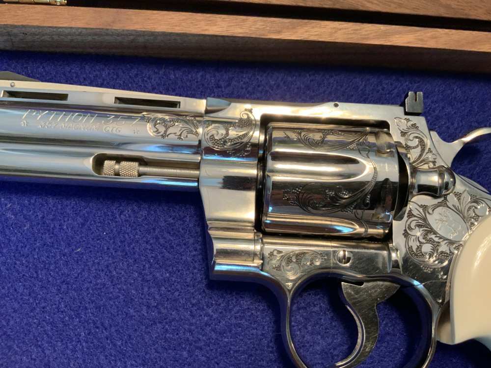 Colt Python .357 1974 Ivory Ben Shostle Engraved Ron Gaston Knife Letter-img-4