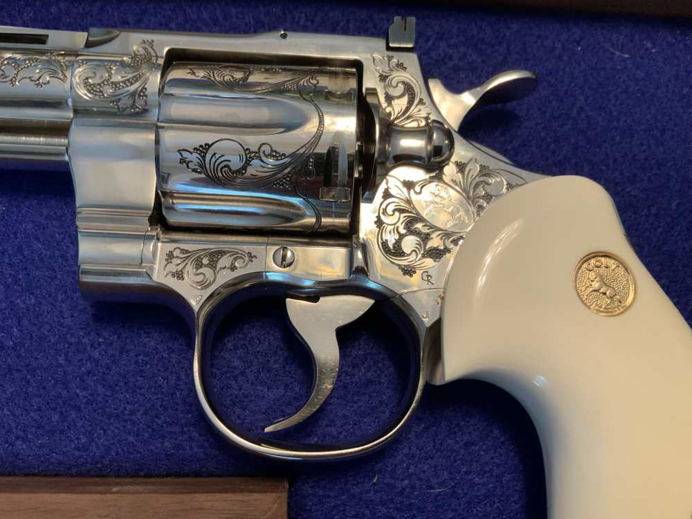 Colt Python .357 1974 Ivory Ben Shostle Engraved Ron Gaston Knife Letter-img-3