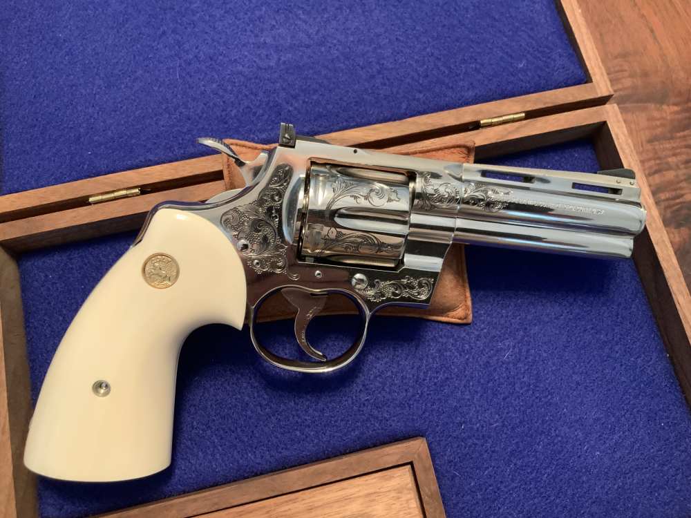 Colt Python .357 1974 Ivory Ben Shostle Engraved Ron Gaston Knife Letter-img-11