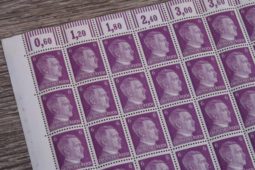 German WWII Third Reich 6 Pfennig Un-Cut Postage Stamp Sheets-img-1