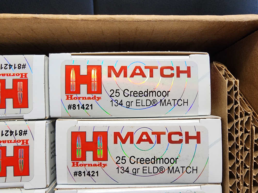 IN STOCK! NEW 200 ROUNDS HORNADY 25 CREEDMOOR 134 ELD-M MATCH-img-2