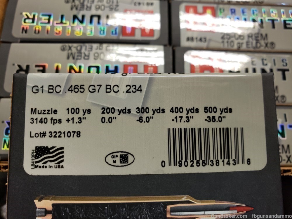 IN STOCK! NEW 200 ROUNDS HORNADY 25-06 REMINGTON ELD-X PRECISION HUNTER 110-img-3