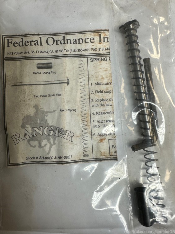 Vintage FedOrd recoil spring guide set for the Colt .45-img-0