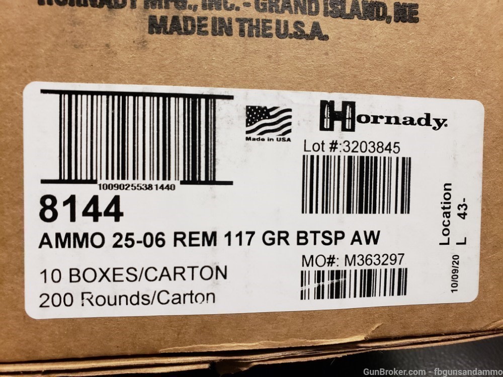 200 ROUNDS HORNADY .25 06 REM 117 INTERLOCK AW BTSP AMERICAN WHITETAIL-img-3