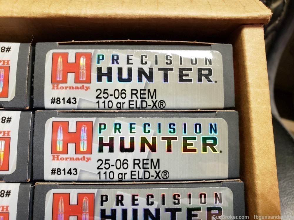 IN STOCK! NEW 200 ROUNDS HORNADY 25-06 REMINGTON ELD-X PRECISION HUNTER 110-img-1