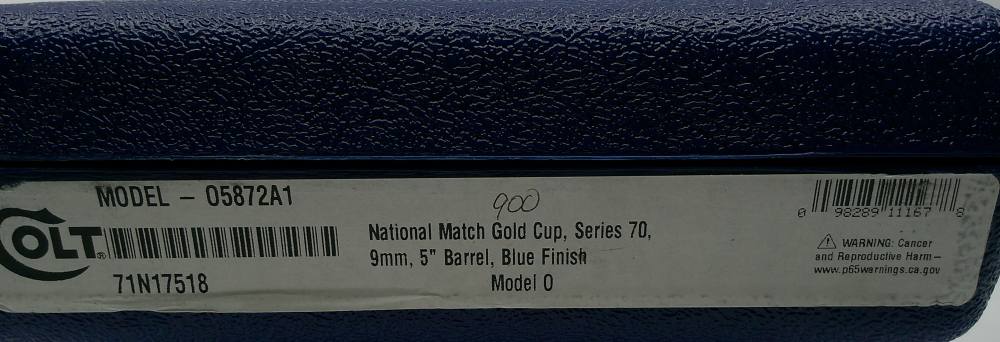 Colt Gold Cup National Match 9mm 5in Series 70 Blued-img-4