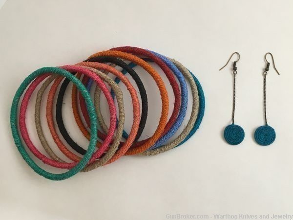 Rapti Fashion Scarf & Tintsaba Swaziland Sisal Earrings & 10 Bangles.RF10TS-img-3
