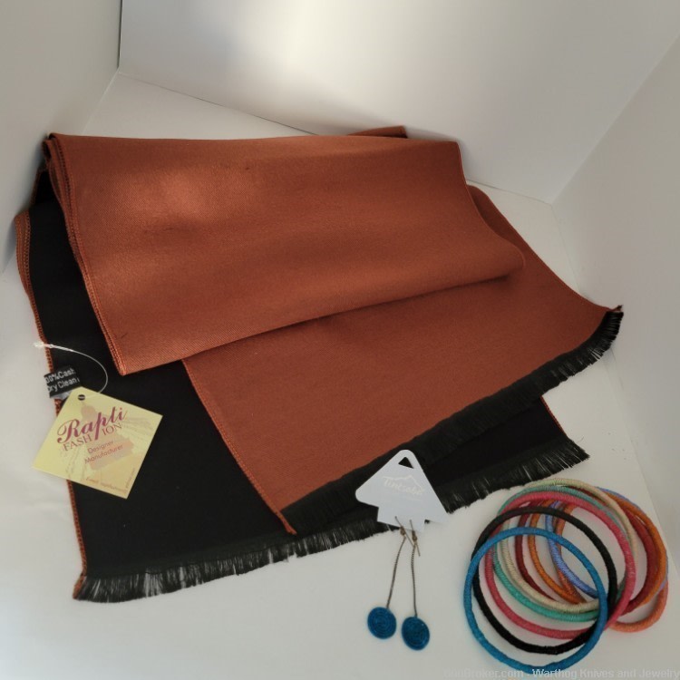 Rapti Fashion Scarf & Tintsaba Swaziland Sisal Earrings & 10 Bangles.RF12TS-img-0