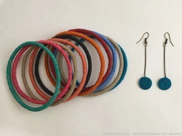 Rapti Fashion Scarf & Tintsaba Swaziland Sisal Earrings & 10 Bangles.RF12TS-img-3