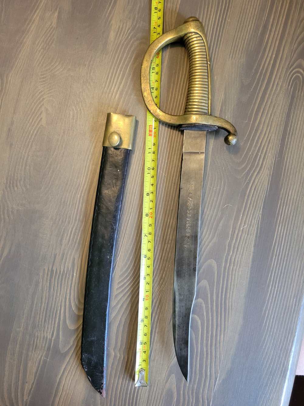 Modified 1904 Spanish Saber D-Guard Bowie Knife w/Sheath-img-6