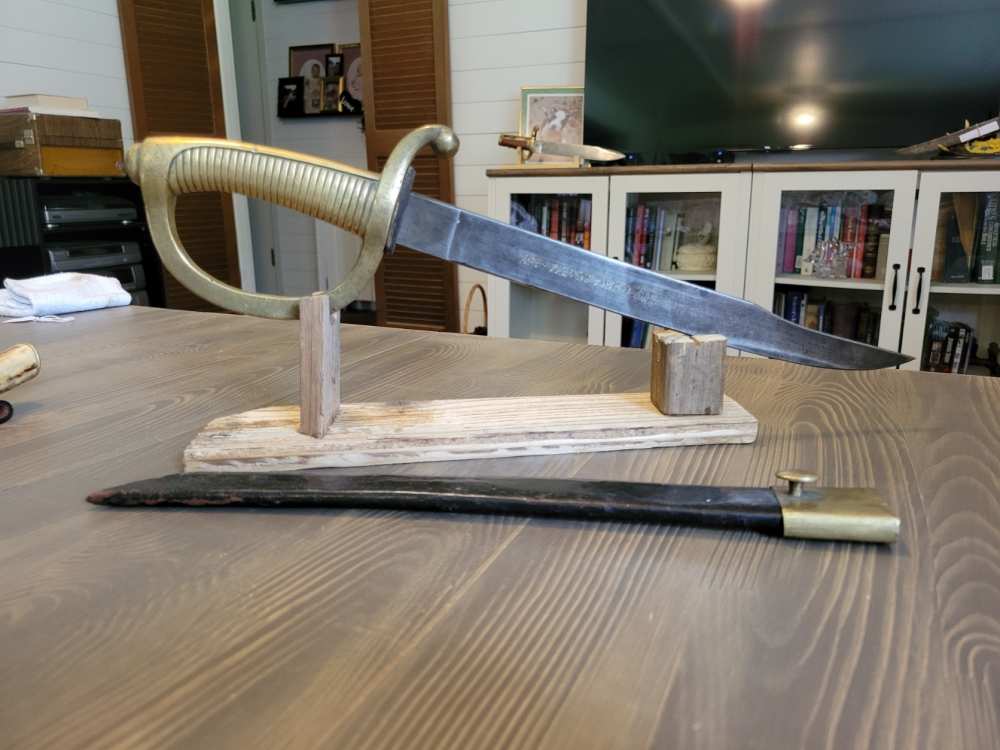 Modified 1904 Spanish Saber D-Guard Bowie Knife w/Sheath-img-0