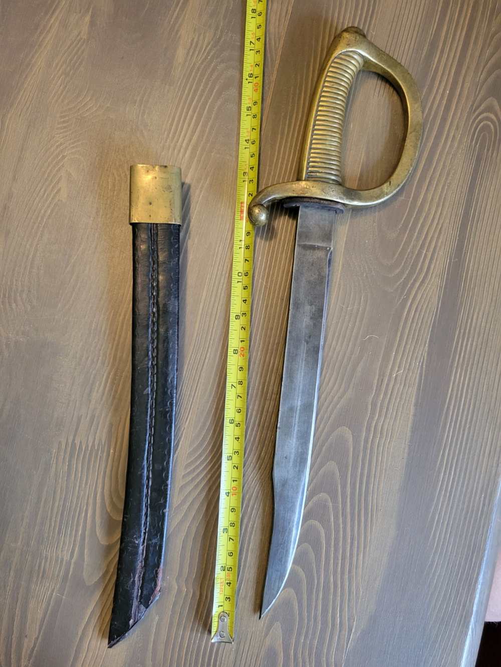 Modified 1904 Spanish Saber D-Guard Bowie Knife w/Sheath-img-9