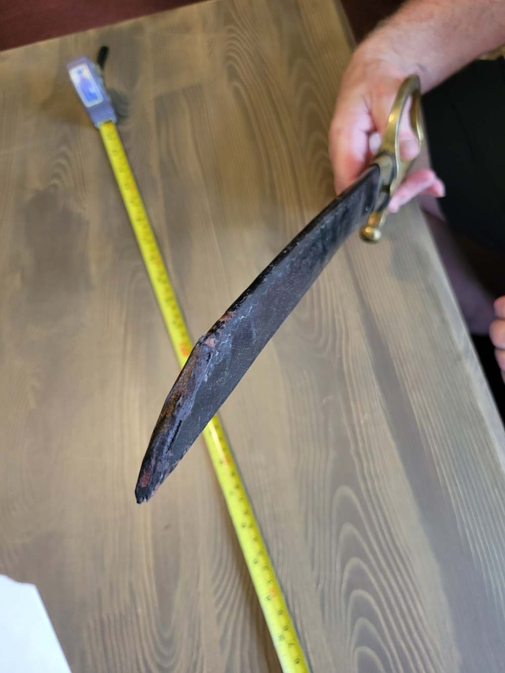 Modified 1904 Spanish Saber D-Guard Bowie Knife w/Sheath-img-5