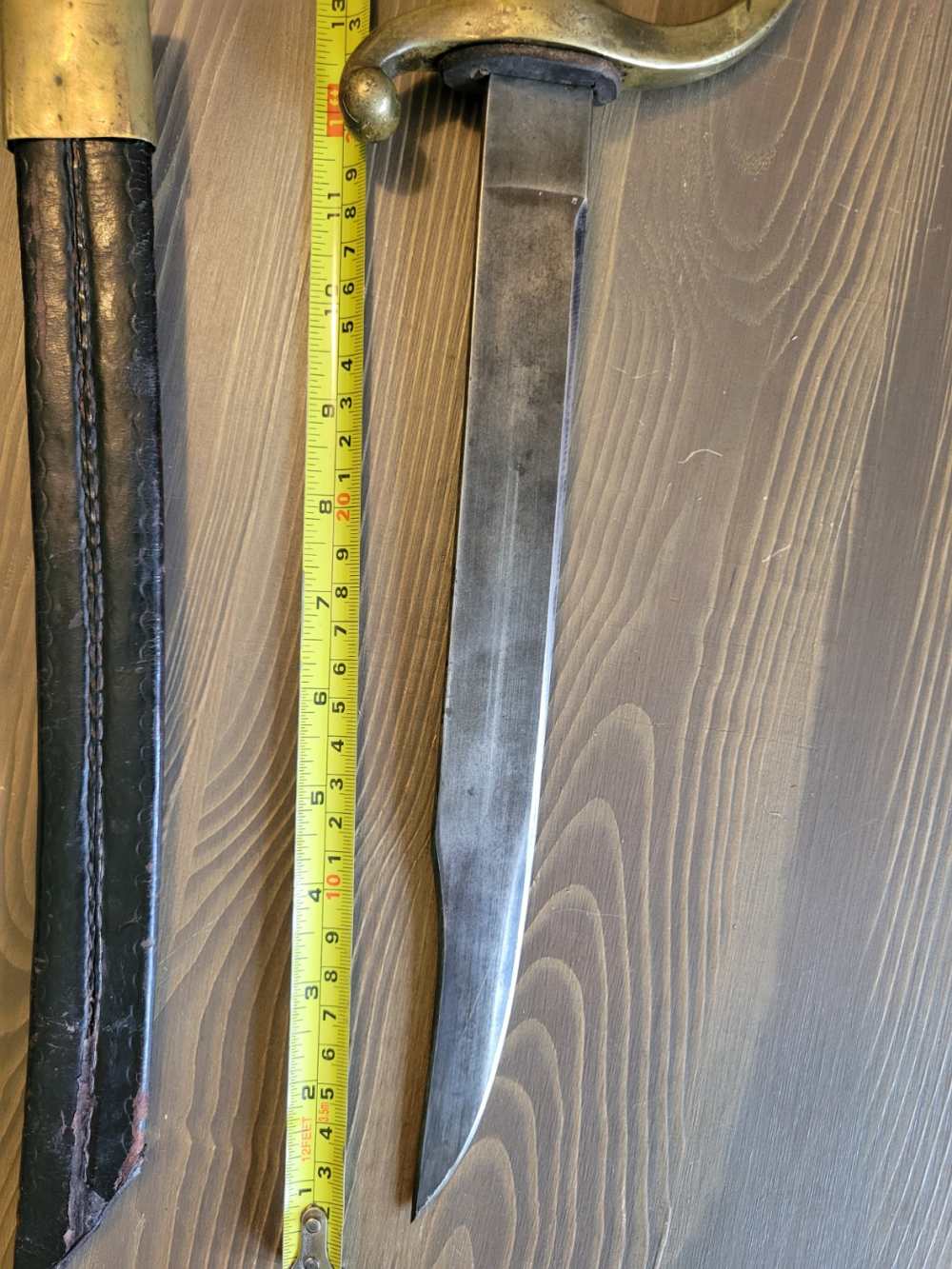 Modified 1904 Spanish Saber D-Guard Bowie Knife w/Sheath-img-11