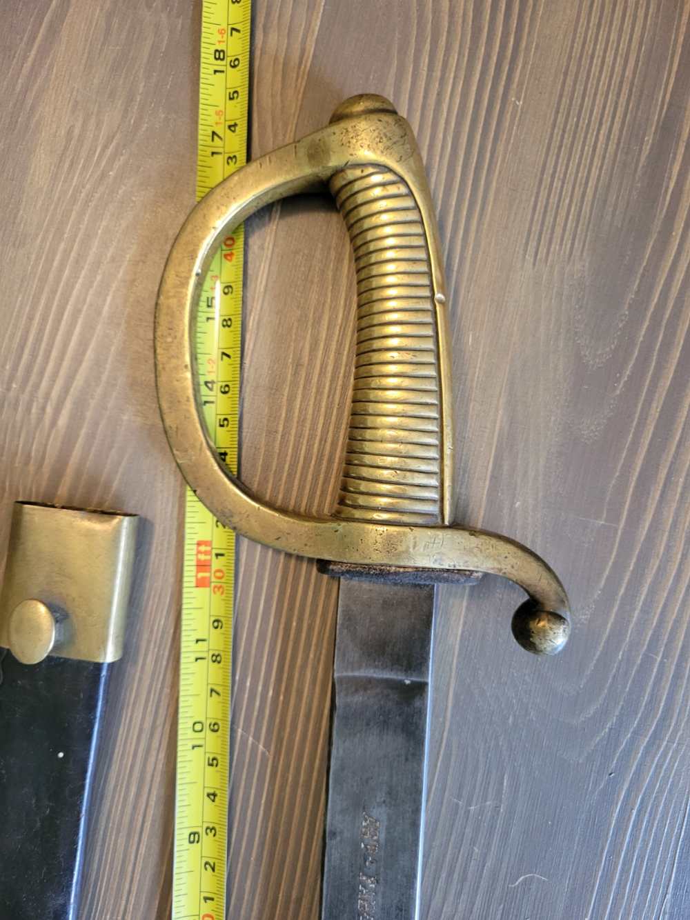 Modified 1904 Spanish Saber D-Guard Bowie Knife w/Sheath-img-7