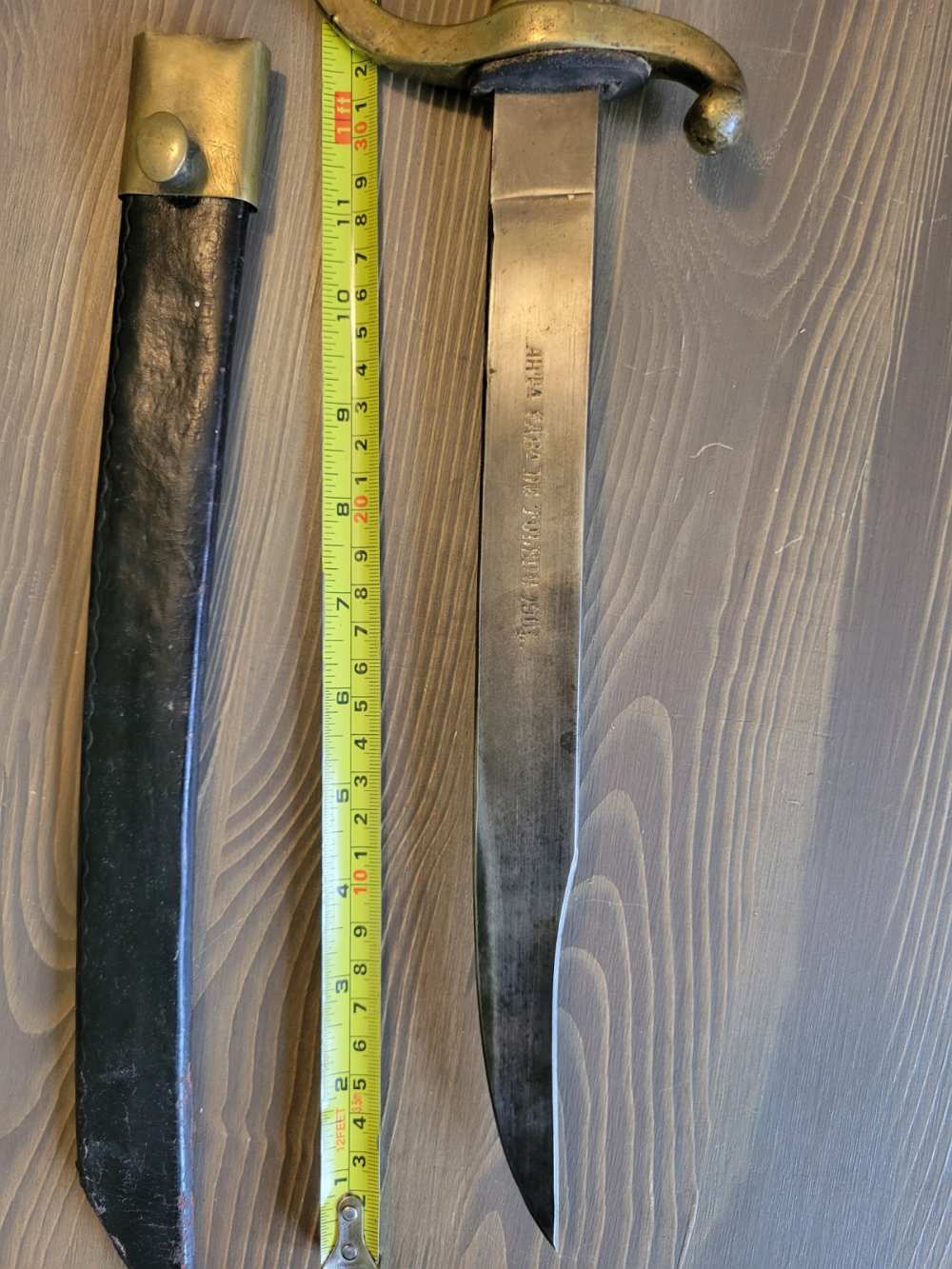 Modified 1904 Spanish Saber D-Guard Bowie Knife w/Sheath-img-8