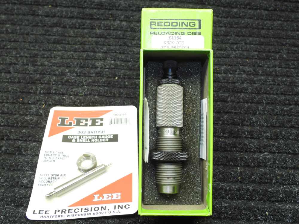 Redding .303 British neck sizing die, with Lee case trim tool-img-4