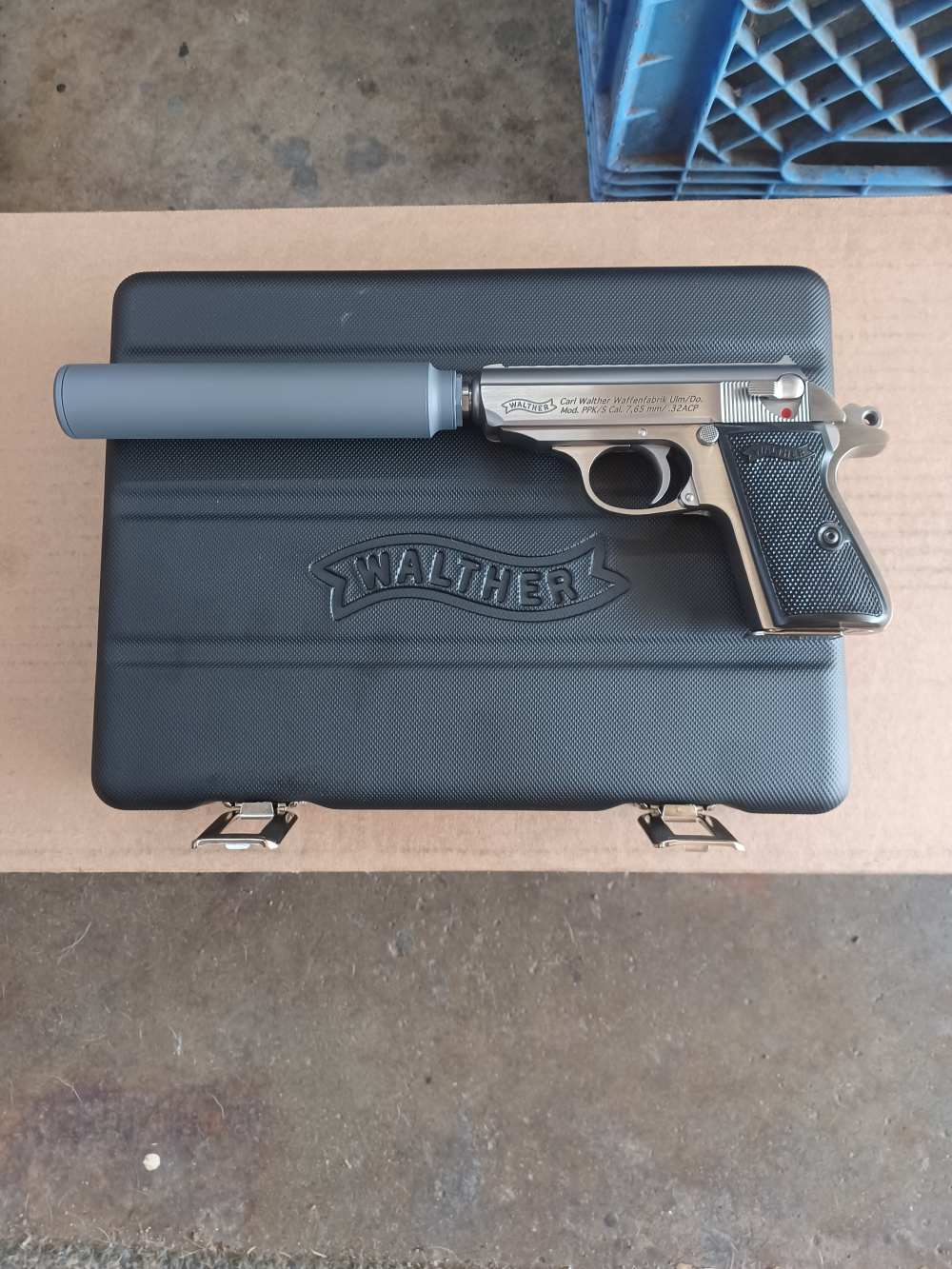 Walther PPK/S SD Stainless .32 with Threaded Barrel & Cheetah Suppressor-img-0