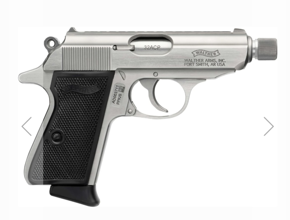 Walther PPK/S SD Stainless .32 with Threaded Barrel & Cheetah Suppressor-img-3