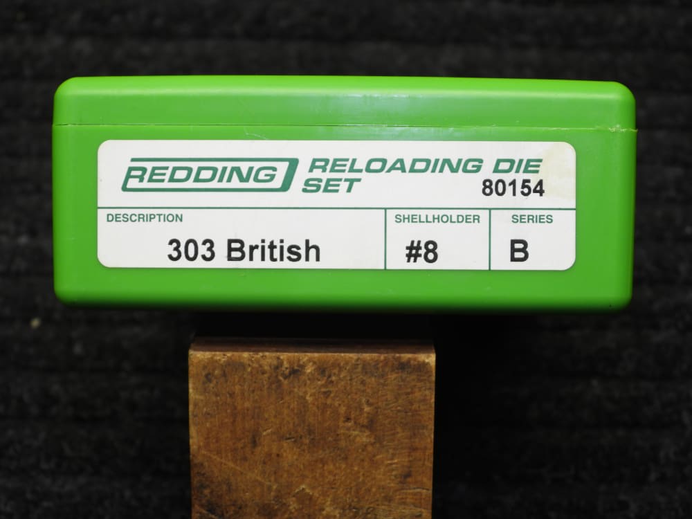 Redding .303 British series B die set, PN. 80154, inc. #8 shell holder-img-0