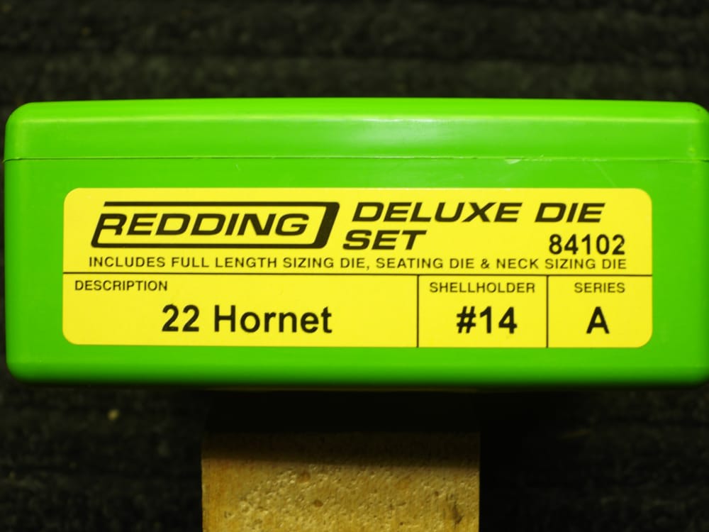 Redding .22 Hornet Deluxe 3 Die set, series A, PN. 84102-img-0