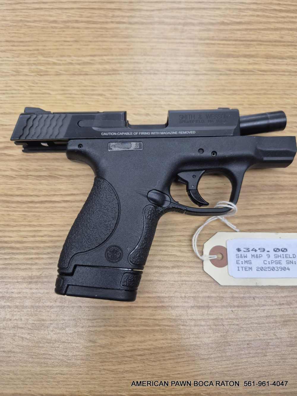 s&w m&p 9 shield  3" brl. 9mm pistol w/ safety , 8rd mg smith & wesson-img-6