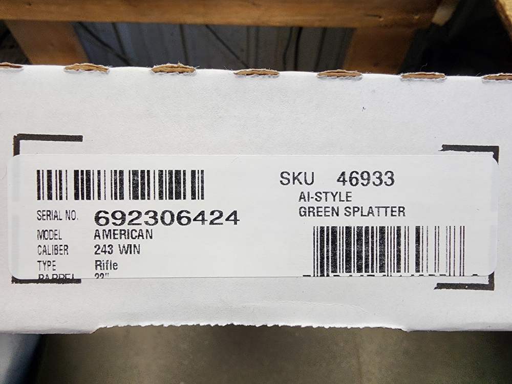 NEW! RUGER AMERICAN GENERATION 2 .243 WINCHESTER 22" GREEN SPLATTER 243 WIN-img-1
