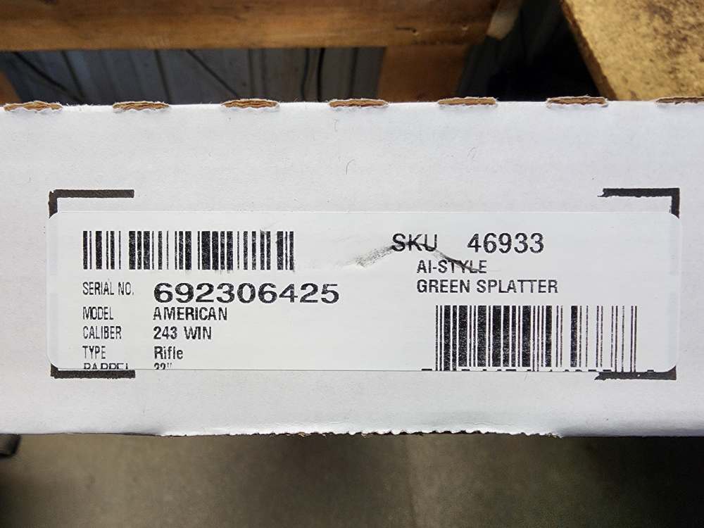 NEW! RUGER AMERICAN GENERATION 2 .243 WINCHESTER 22" GREEN SPLATTER 243 WIN-img-1