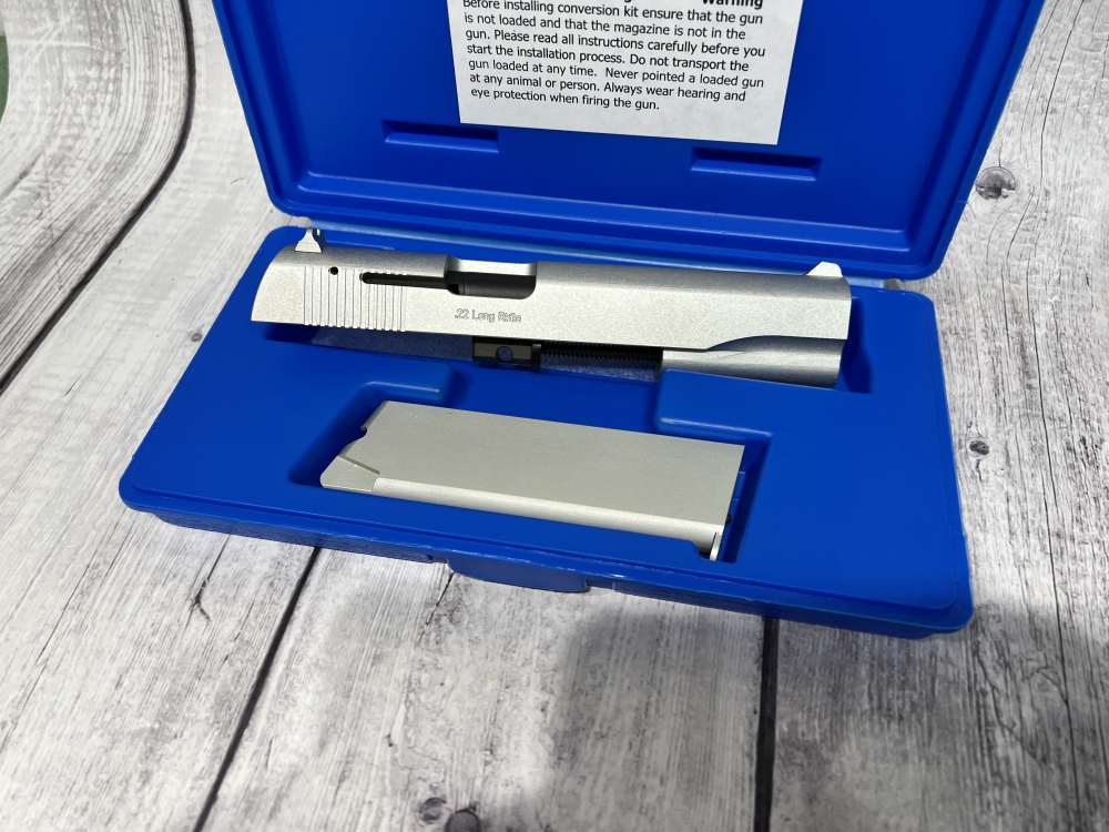 Iver Johnson 1911A1 22LR conversion Kit government silver fixed NEW-img-2