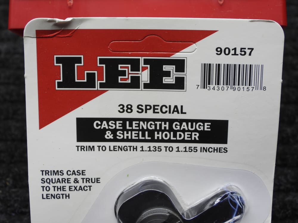 Lee .38-.357 deluxe carbide die set, plus shell holder and case trimmer-img-2