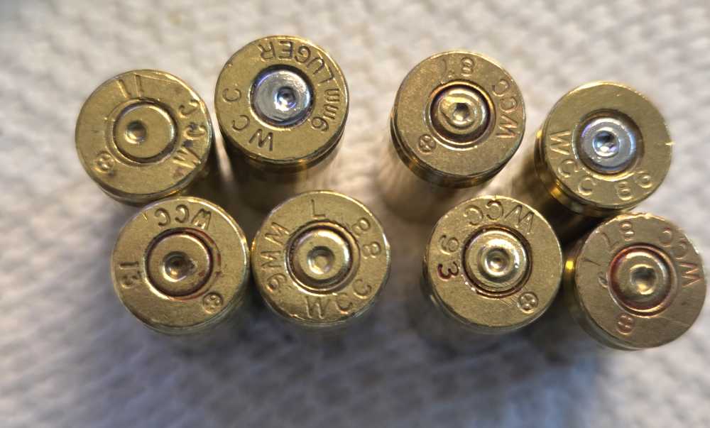 9mm brass, Head Stamp WCC, fired 210 pcs-img-0