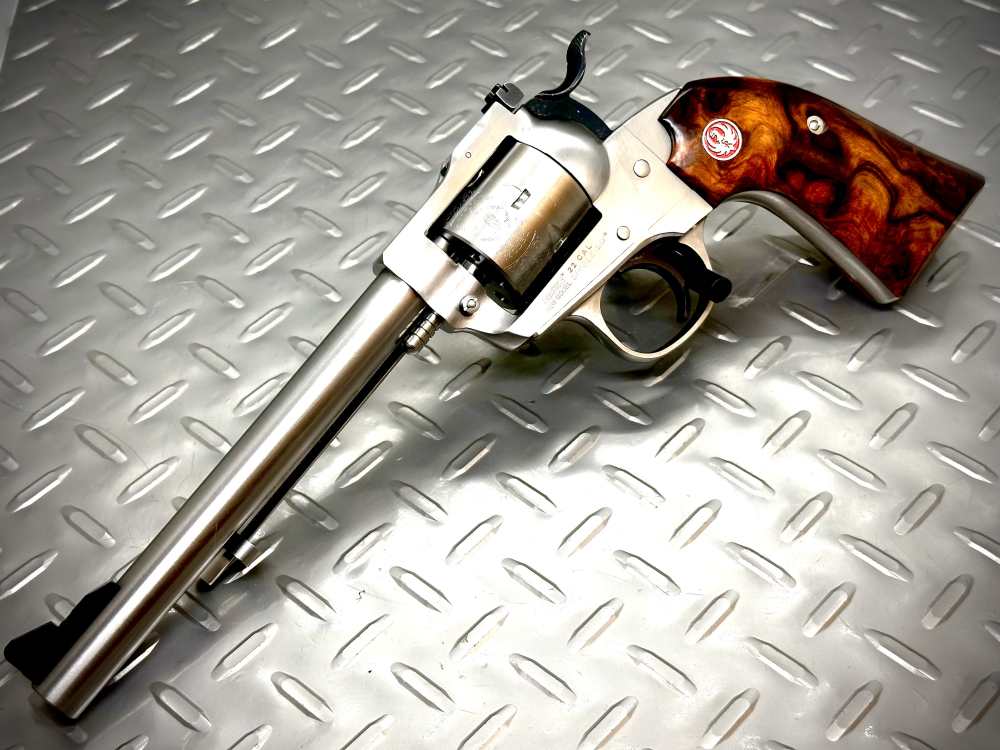 RARE | Bisley Stainless Single Six | Power Custom Hammer/Trigger | Ironwood-img-1