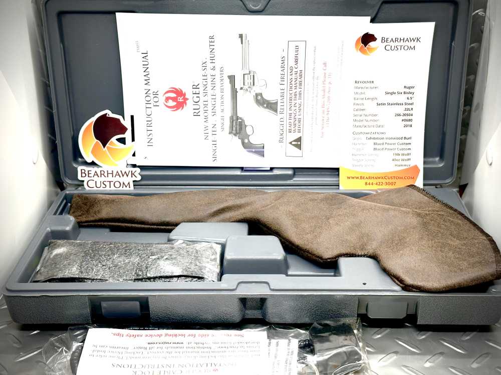 RARE | Bisley Stainless Single Six | Power Custom Hammer/Trigger | Ironwood-img-29
