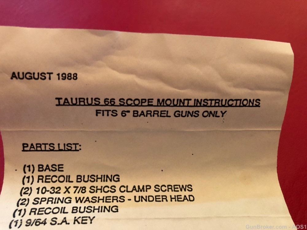 B-Square Scope Mount Taurus 66 Stainless 6” Barrel 15522 NOS-img-9