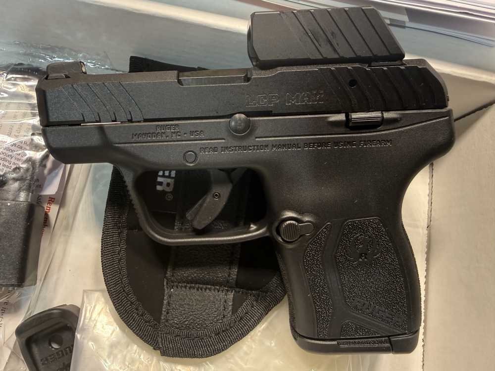 Ruger LCP Max with fiber optic red dot 380-img-0
