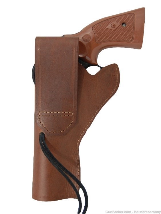 Barsony Brown Leather 49er Western Holster for 4" Revolvers Size 8 Right-img-2