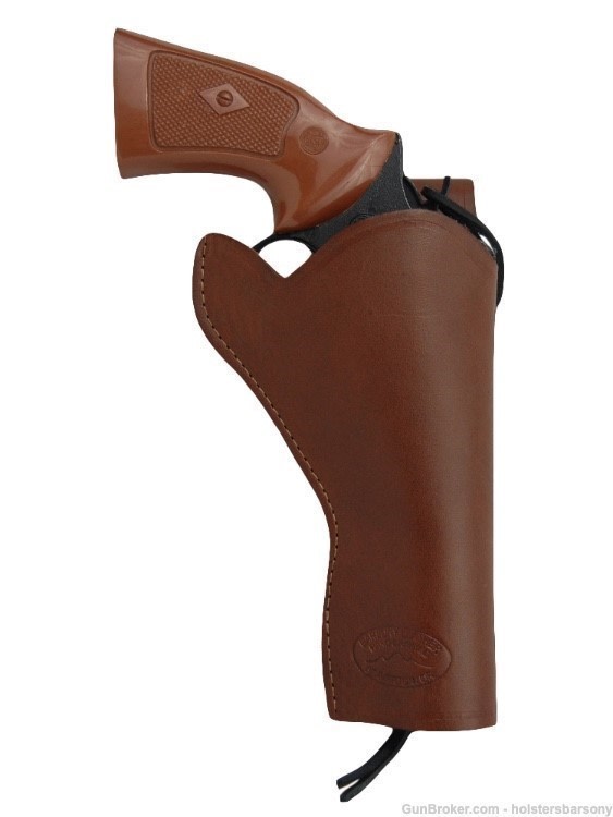 Barsony Brown Leather 49er Western Holster for 4" Revolvers Size 8 Right-img-0