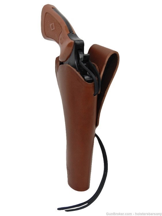 Barsony Brown Leather 49er Western Holster for 4" Revolvers Size 8 Right-img-5