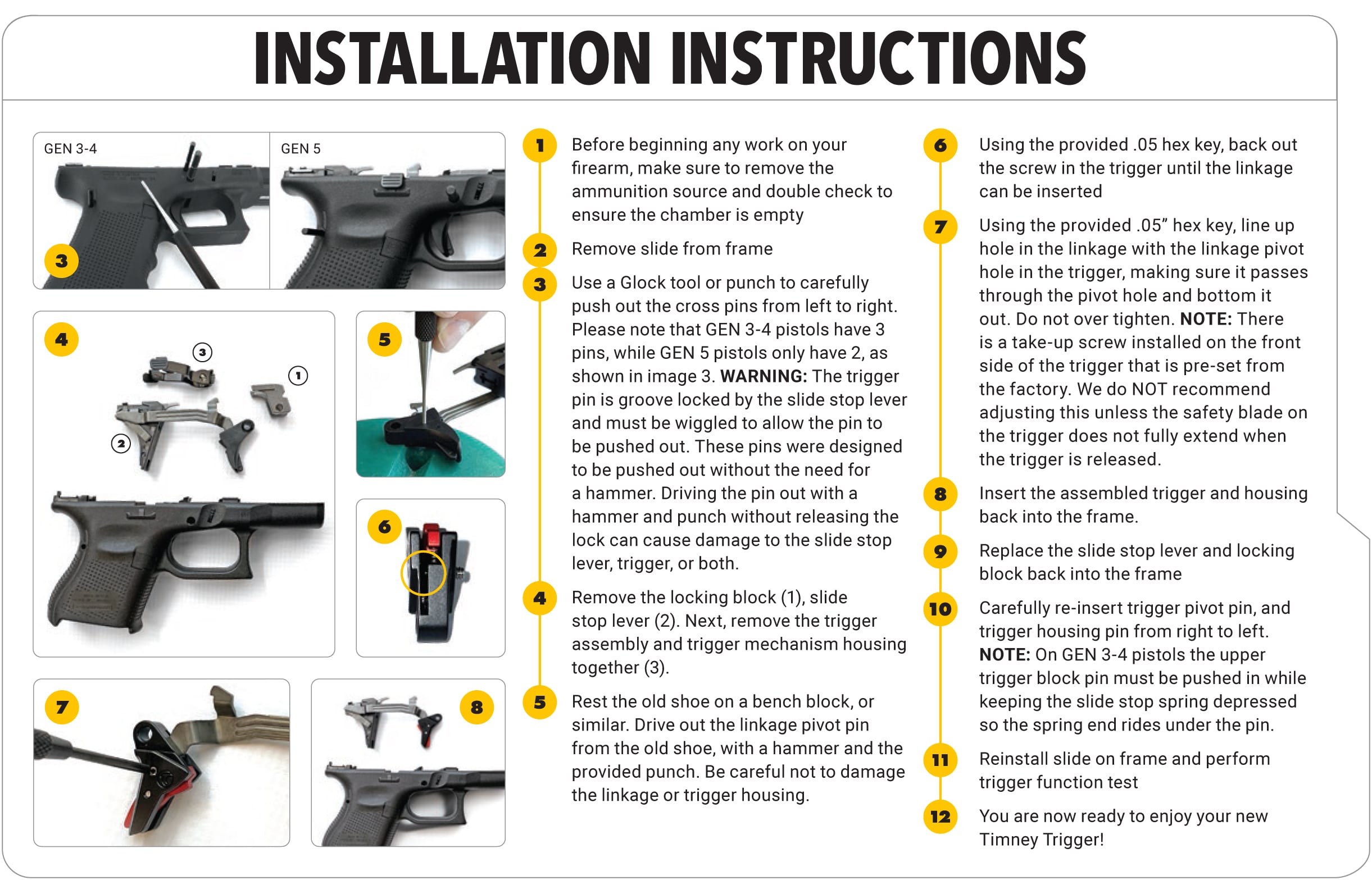 Timney Triggers Glock Gen 3-4 Enhanced Feel Trigger Shoe, BLK/RED-img-3