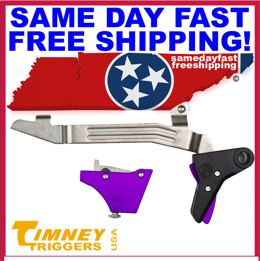 Timney Competition Trigger 3lb Pull, PURPLE Alpha Glock 17 19 22 23 34 Gen-img-0