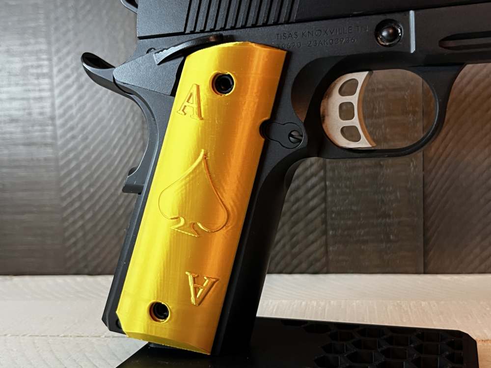 Gold Aces 1911 Pistol Grips Kimber Colt Rock Island Springfield Ruger-img-0