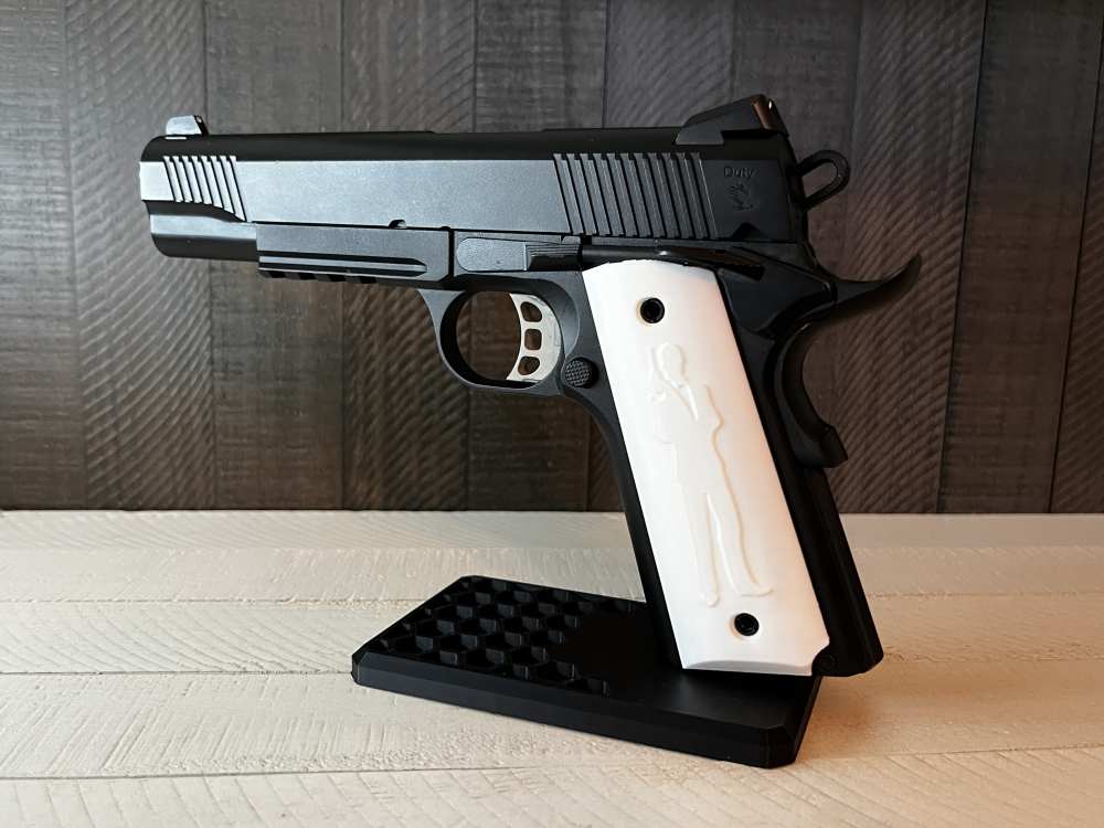 Whie 007 Bond 1911 Pistol Grips Kimber Colt Rock Island Springfield-img-2