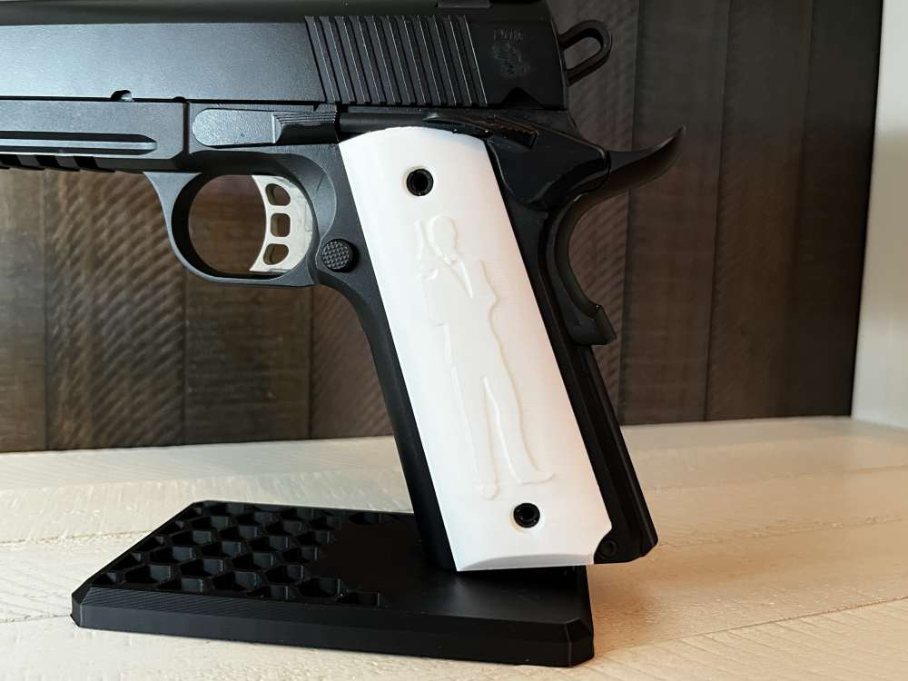 Whie 007 Bond 1911 Pistol Grips Kimber Colt Rock Island Springfield-img-3