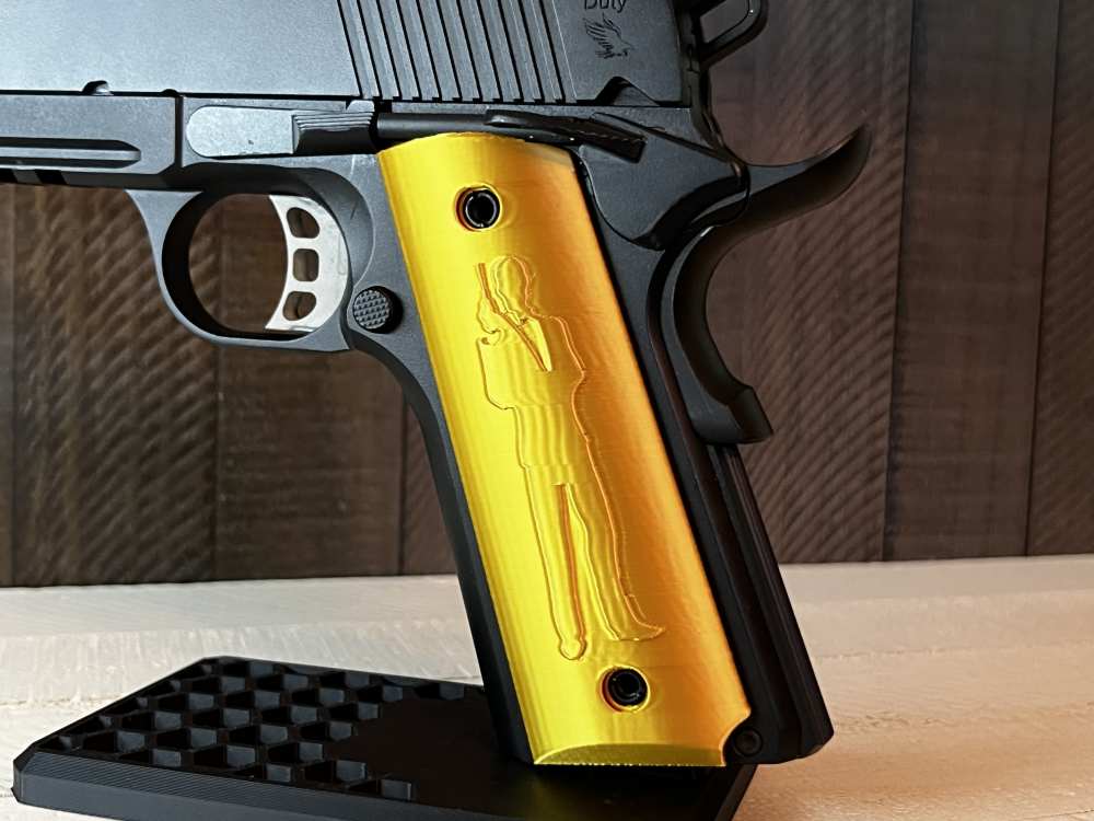 Gold 007 Bond 1911 Pistol Grips Kimber Colt Rock Island Springfield-img-1
