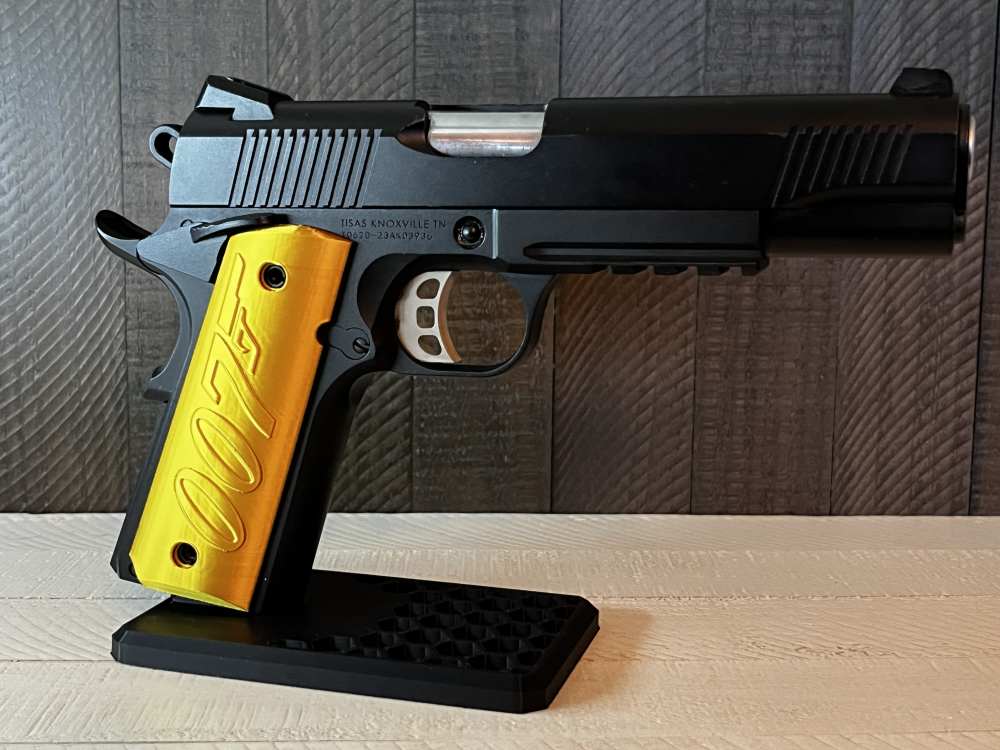 Gold 007 Bond 1911 Pistol Grips Kimber Colt Rock Island Springfield-img-2