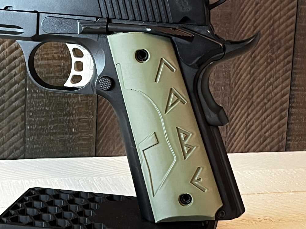 OD Green Molon Labe 1911 Pistol Grips Kimber Colt Rock Island Springfield-img-3