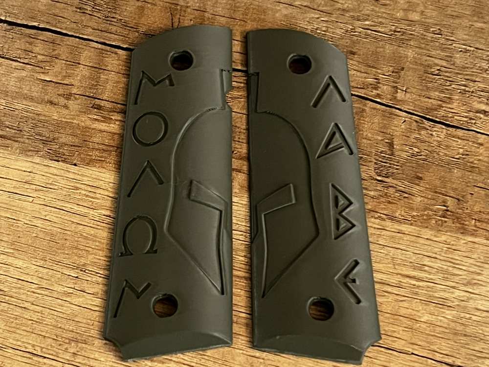 OD Green Molon Labe 1911 Pistol Grips Kimber Colt Rock Island Springfield-img-4