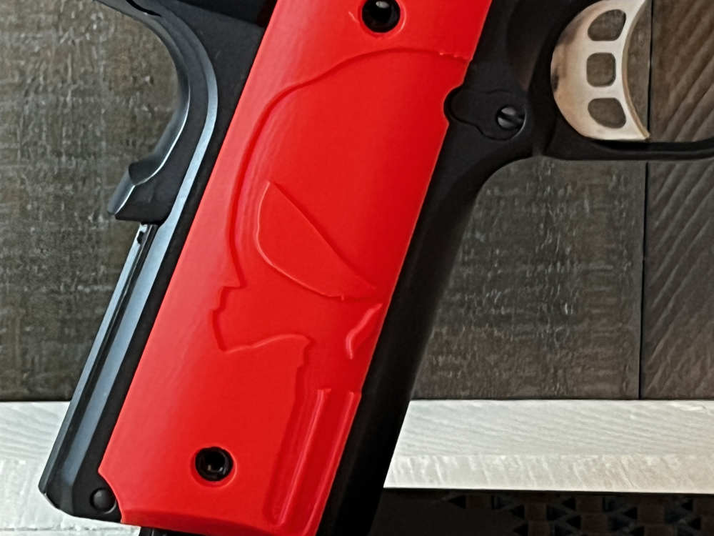 Red Punisher 1911 Pistol Grips Kimber Colt Rock Island Springfield Ruger-img-3